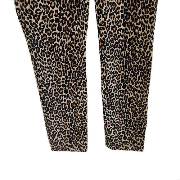 J Crew Winnie Pant Leopard Ankle Side Zip Stretch Size 4P 4 Petite Womens Pants - Picture 4 of 6